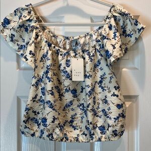 a new day Blue Floral Blouse